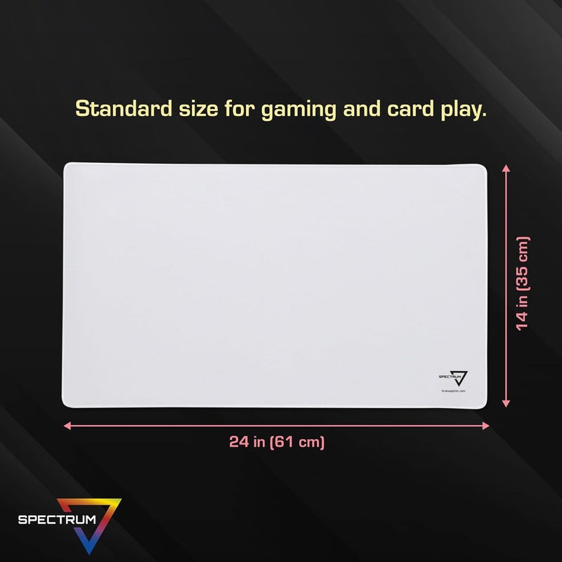 BCW Spectrum Playmat – White (24" x 14") | Stitched Edges for Durability | Ideal for TCG, Tabletop Gaming & Magic: The Gathering (White) - Image 3